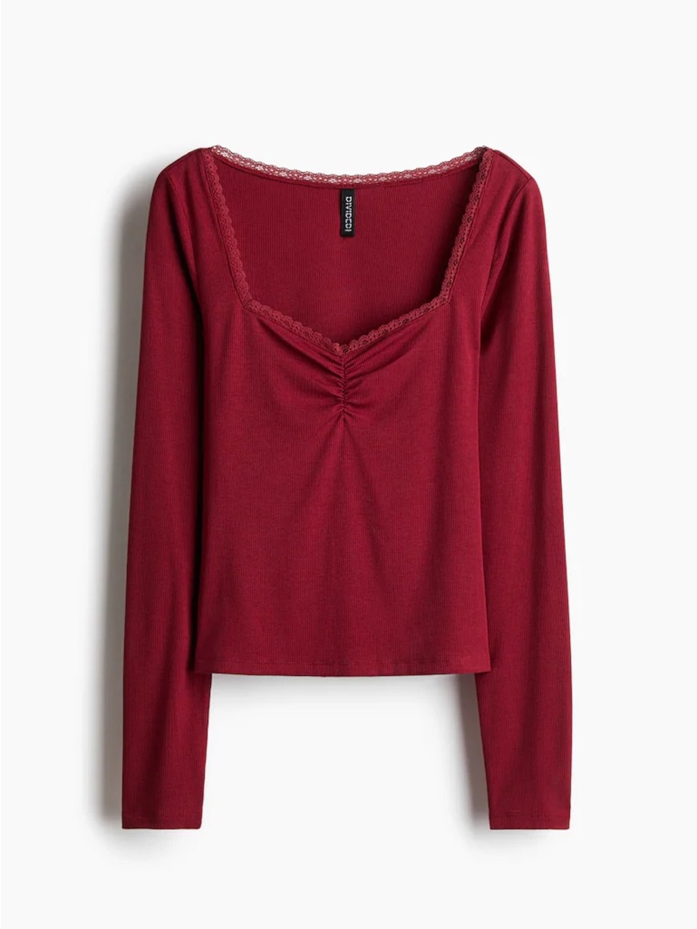 Lace-Trimmed Ribbed Tops - Picture 5 of 7